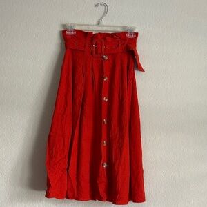 Burnt Orange Button-Down Women's Skirt
